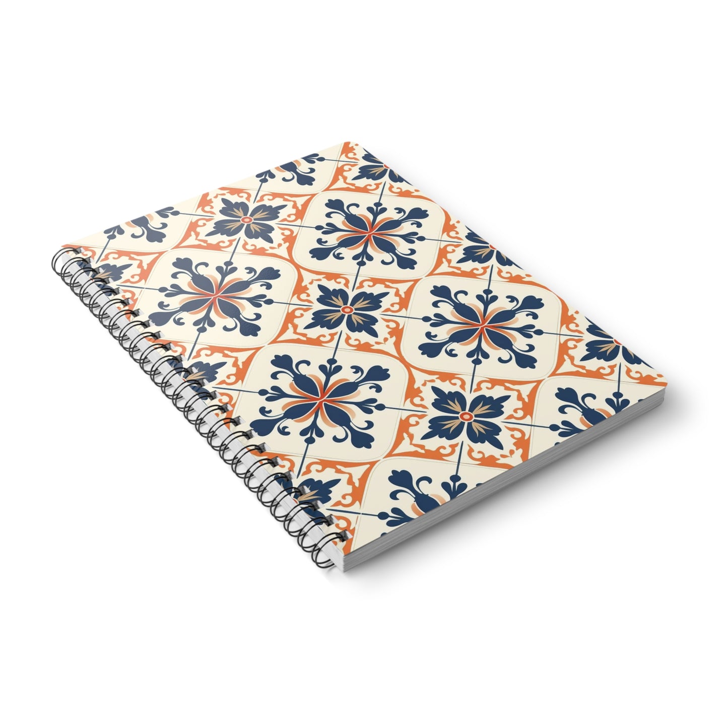 Tile Design Wirobound Notebook, A5 Spiral Journal