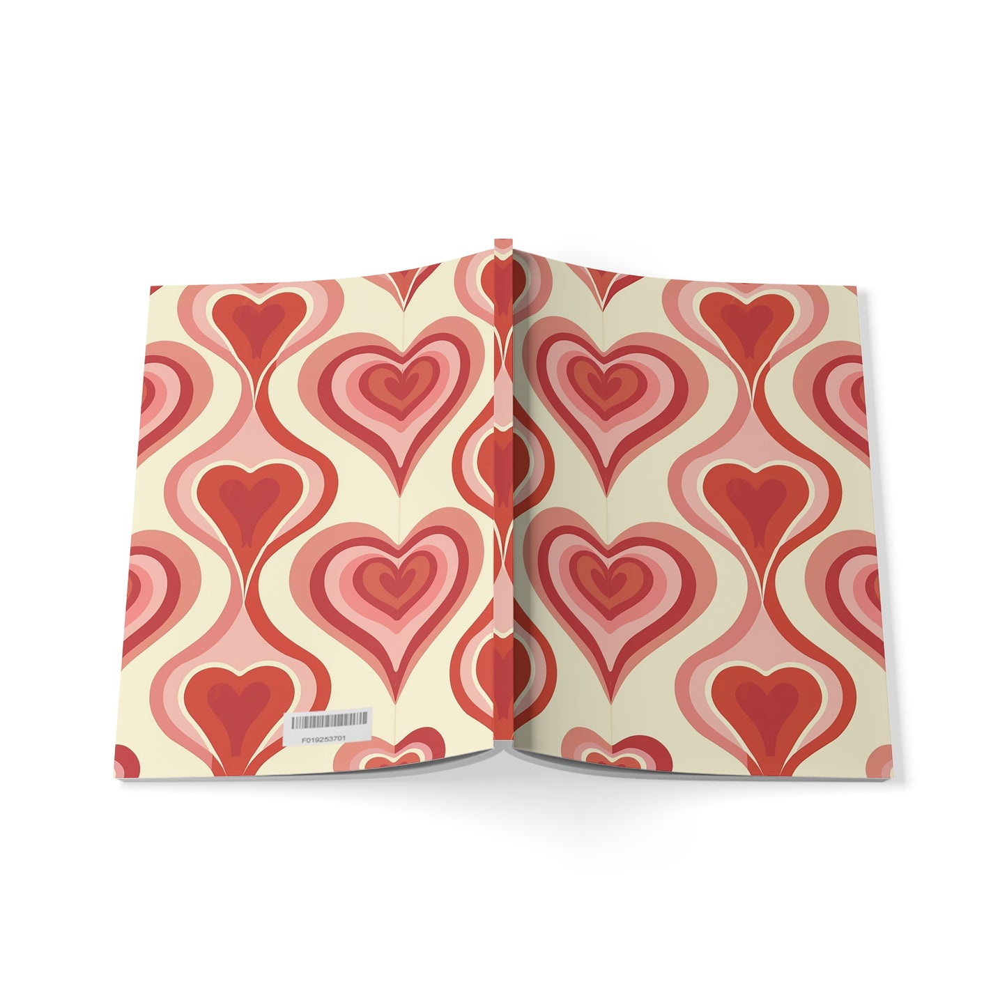 Velvet Stream Heart-Patterned Softcover Notebook, A5