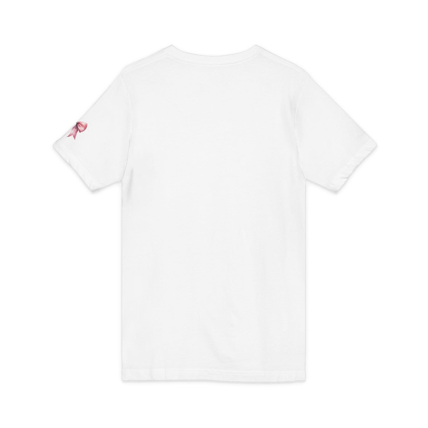 Spicy Raccoon V-Neck Tee with Pink Bows