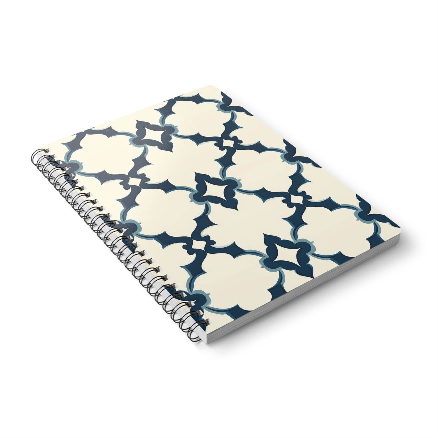 Midnight Quatrefoil Wirobound Softcover Notebook A5