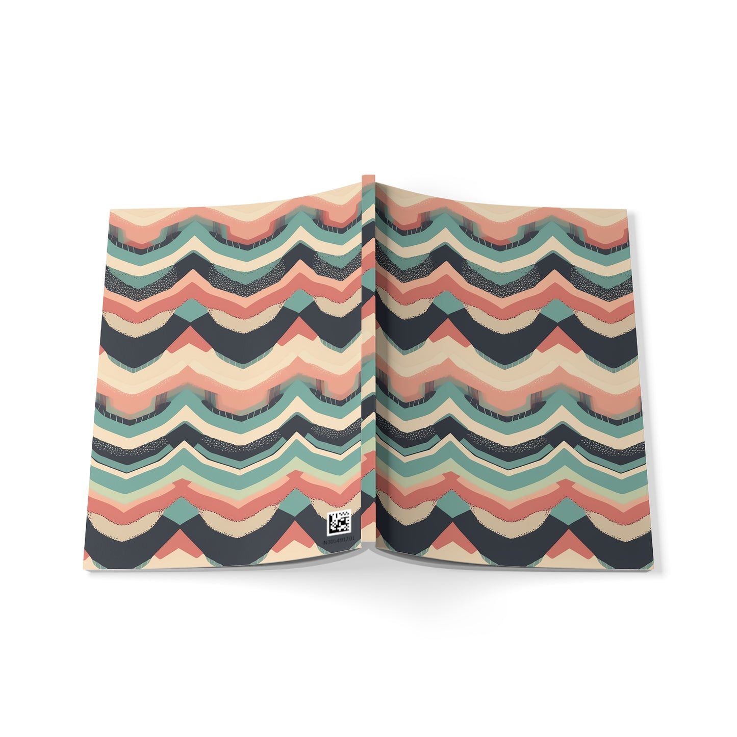 Waves A5 Softcover Notebook - Colorful Wavy Design
