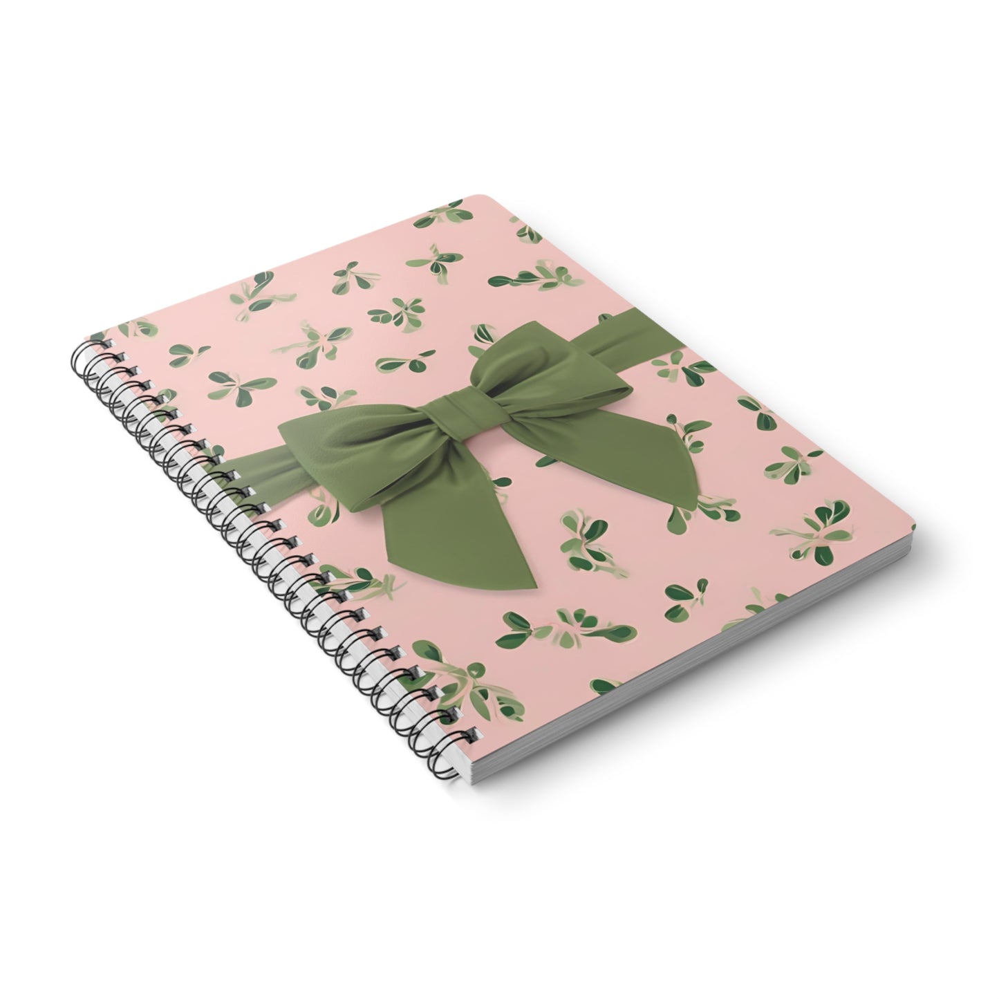 Blushing Bow - Floral Wirobound Notebook - A5