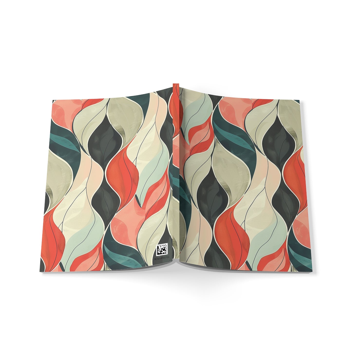 Soft Swirl Stylish Floral A5 Softcover Notebook