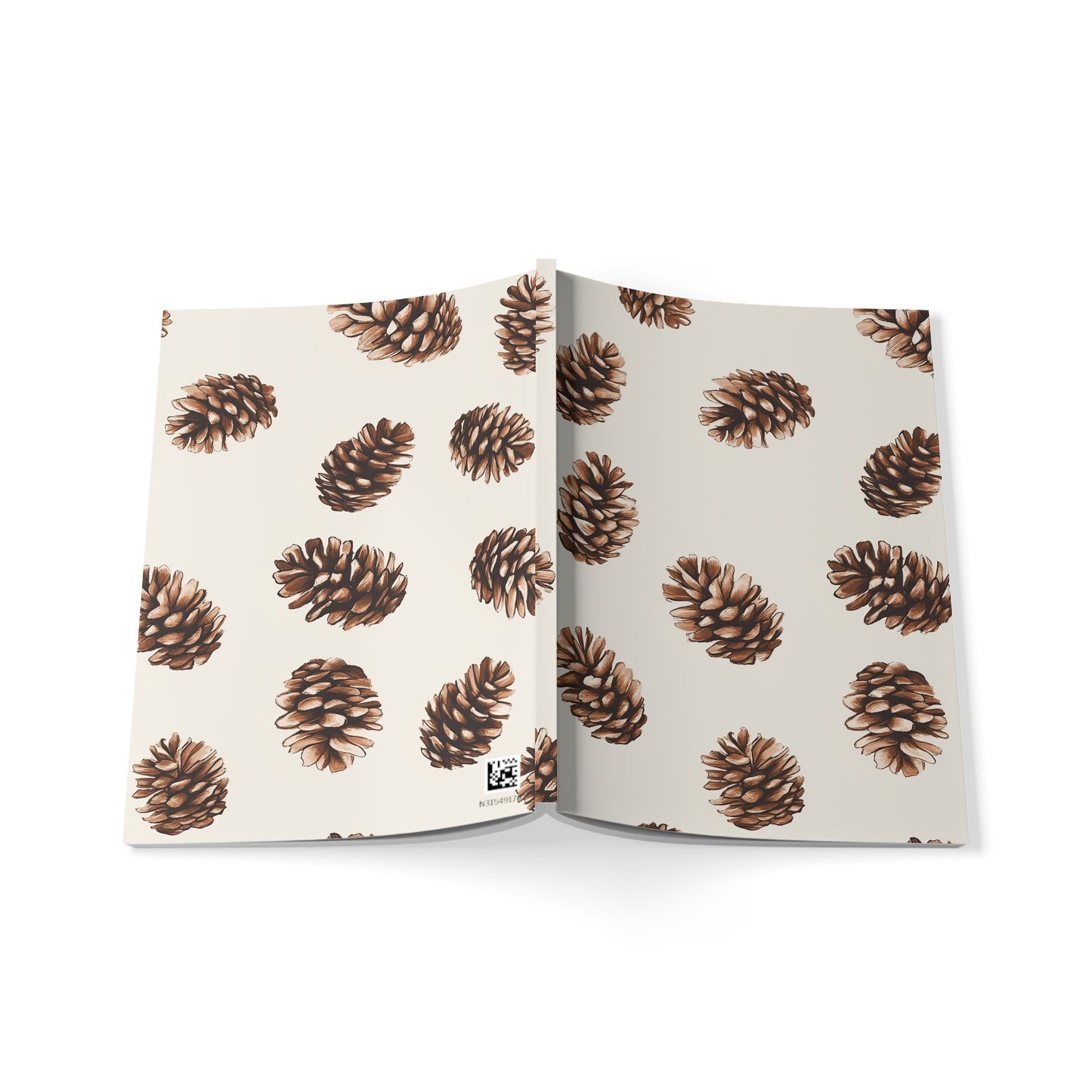 Notizbuch mit Tannenzapfenmuster, Softcover, A5