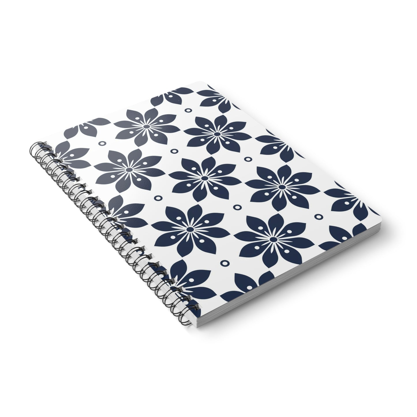 Azure Lattice - Floral Wirobound Notebook, A5