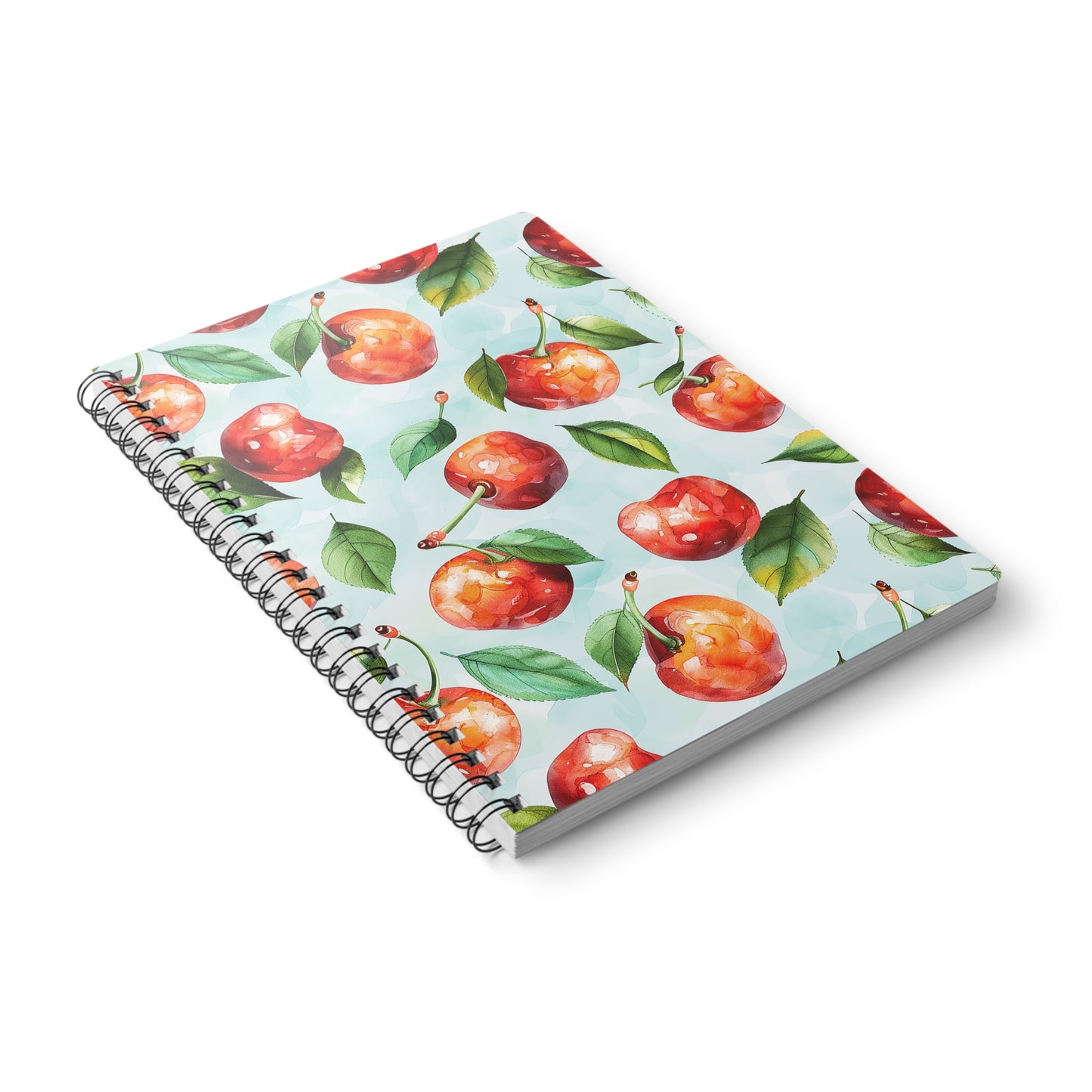 Blue Orchard Cherries Wirobound Softcover Notebook - A5
