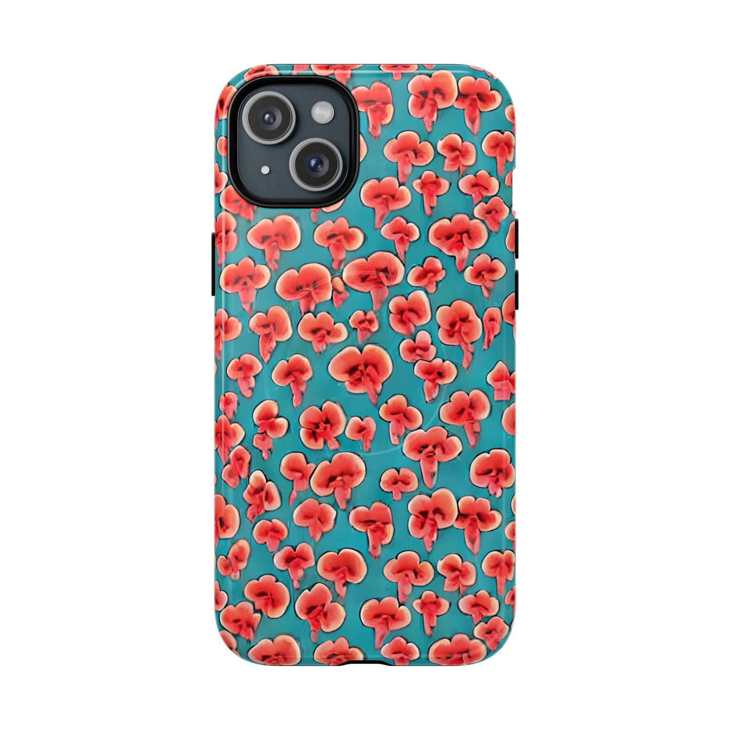 Coral & Teal Abstract Floral Tough Magnetic Case