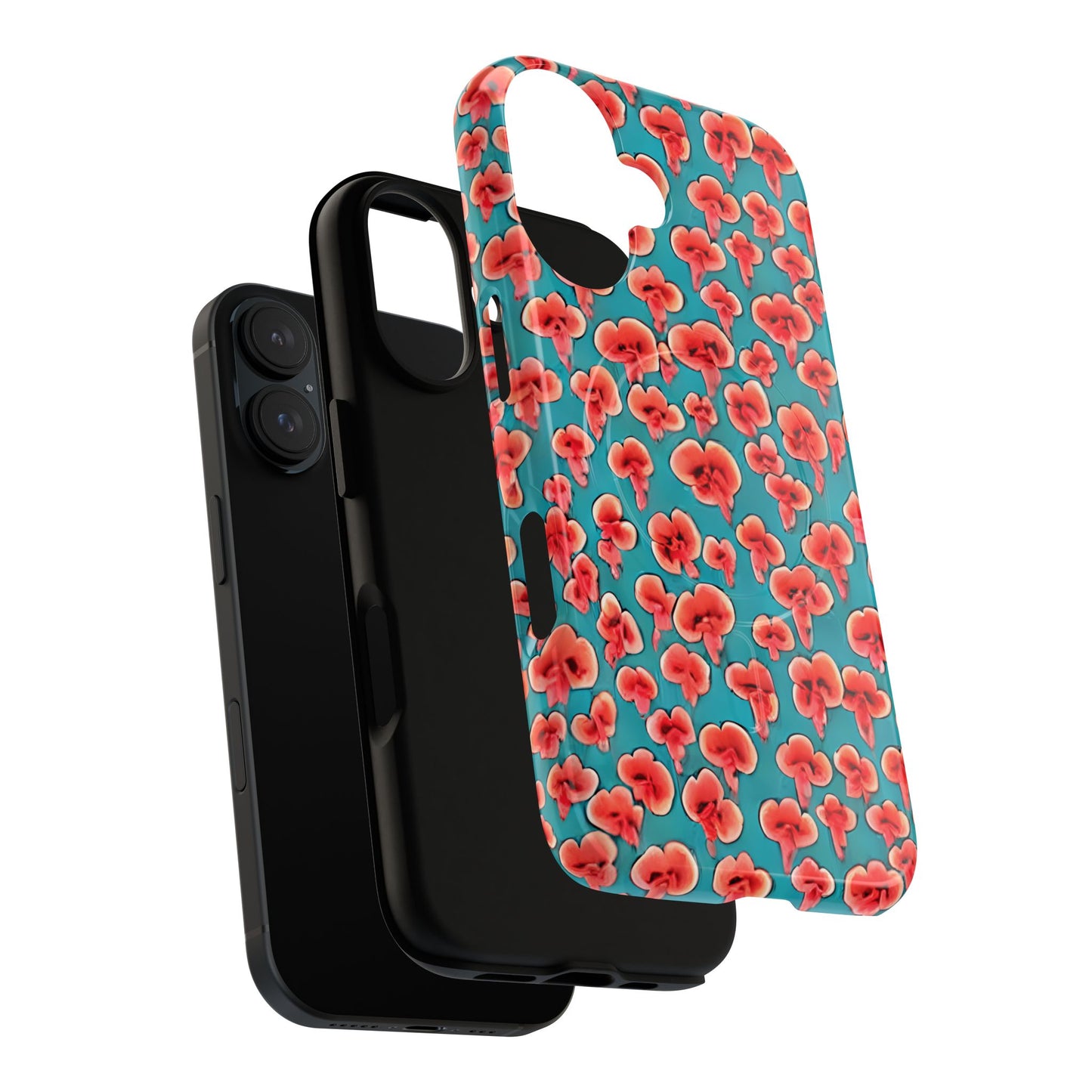 Coral & Teal Abstract Floral Tough Magnetic Case