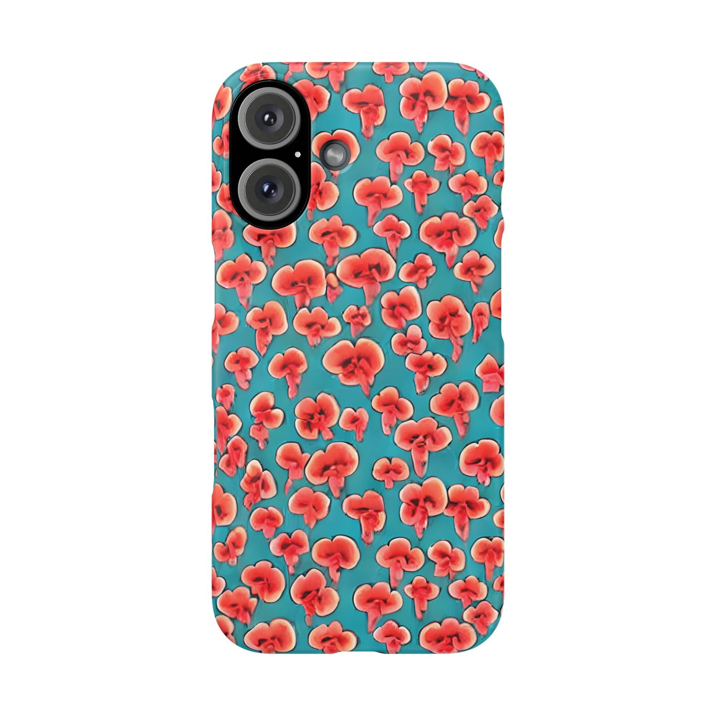 Coral & Teal Abstract Floral Snap Case