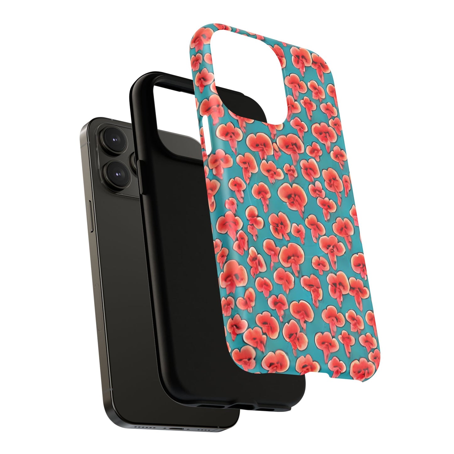 Coral & Teal Abstract Floral Tough Magnetic Case