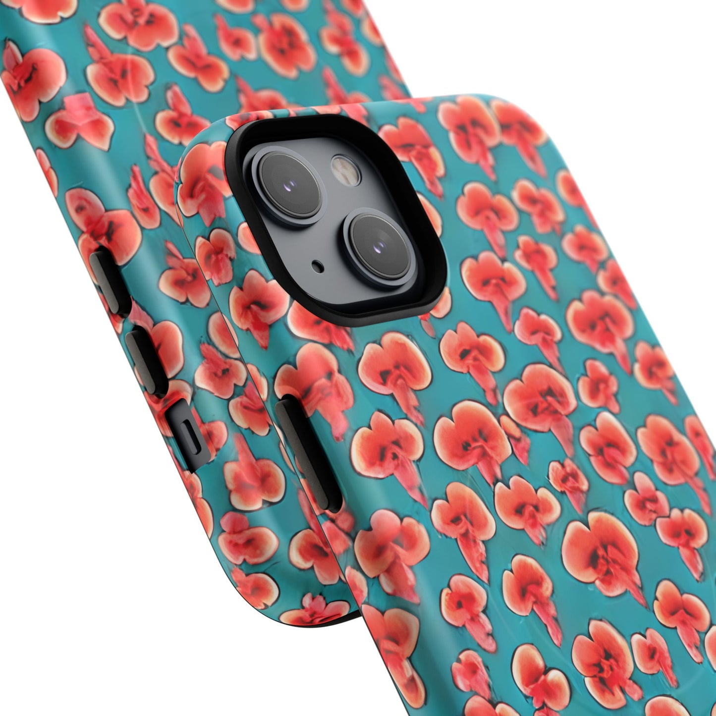 Coral & Teal Abstract Floral Tough Magnetic Case