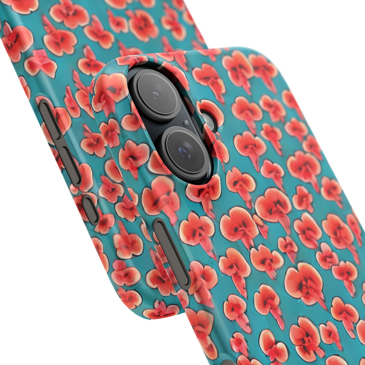 Coral & Teal Abstract Floral Snap Case