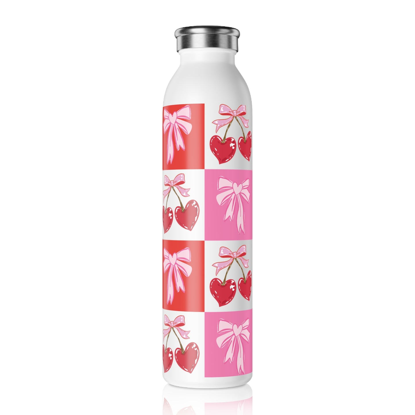 Sweet Pink Coquette Bow Slim Water Bottle