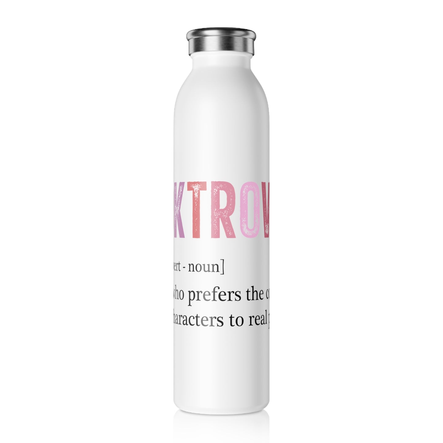 Booktrovert Slim Water Bottle