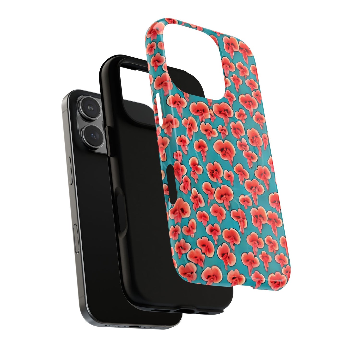 Coral & Teal Abstract Floral Tough Magnetic Case