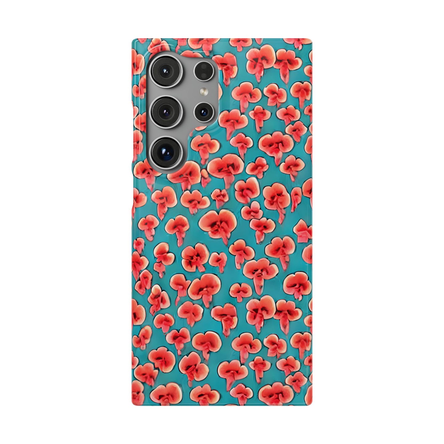 Coral & Teal Abstract Floral Snap Case