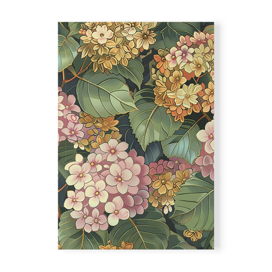 Vintage Hydrangea Softcover Notebook: A5