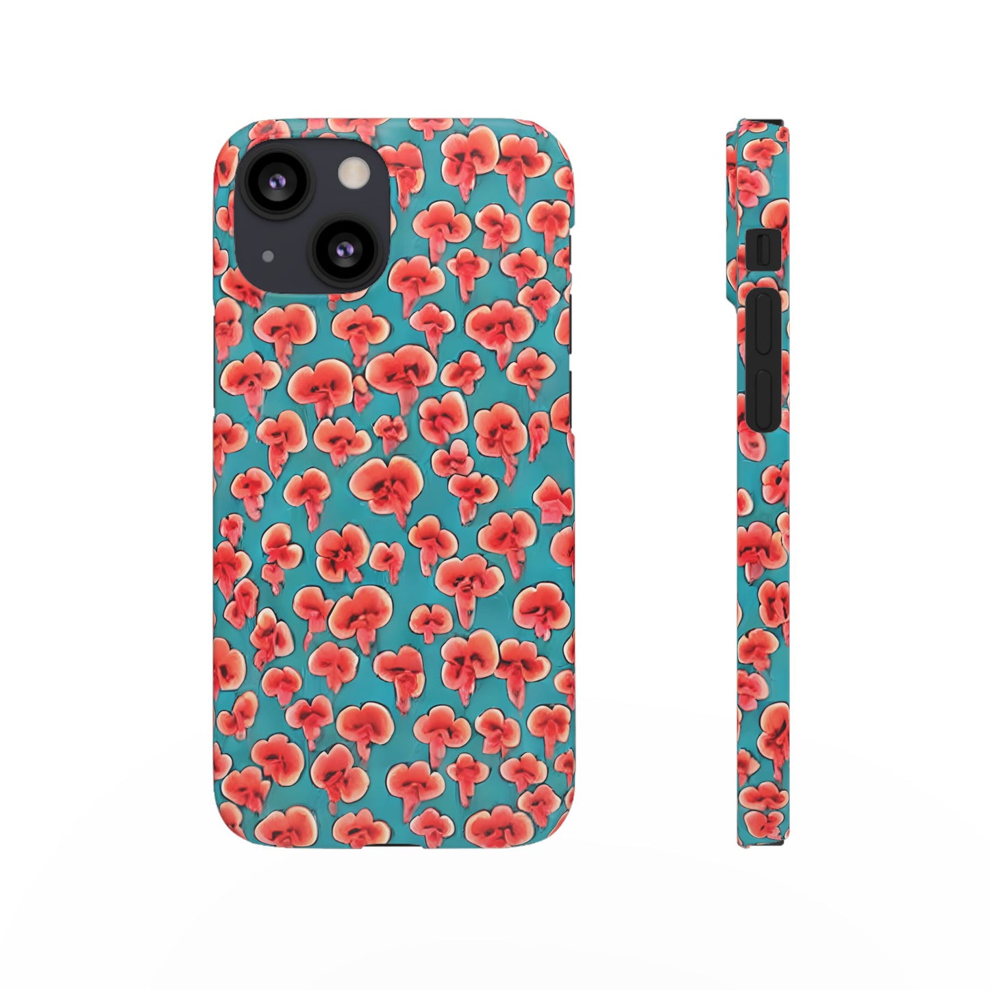 Coral & Teal Abstract Floral Snap Case