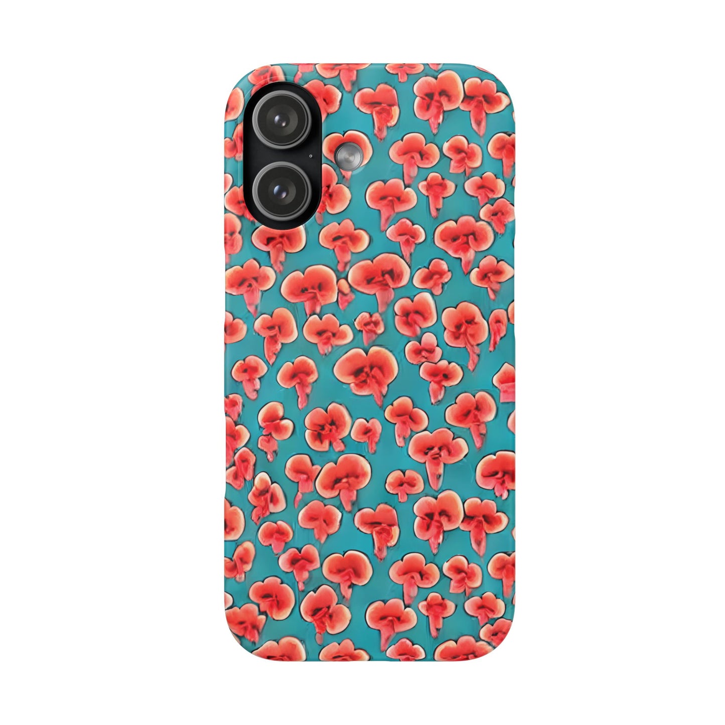Coral & Teal Abstract Floral Snap Case