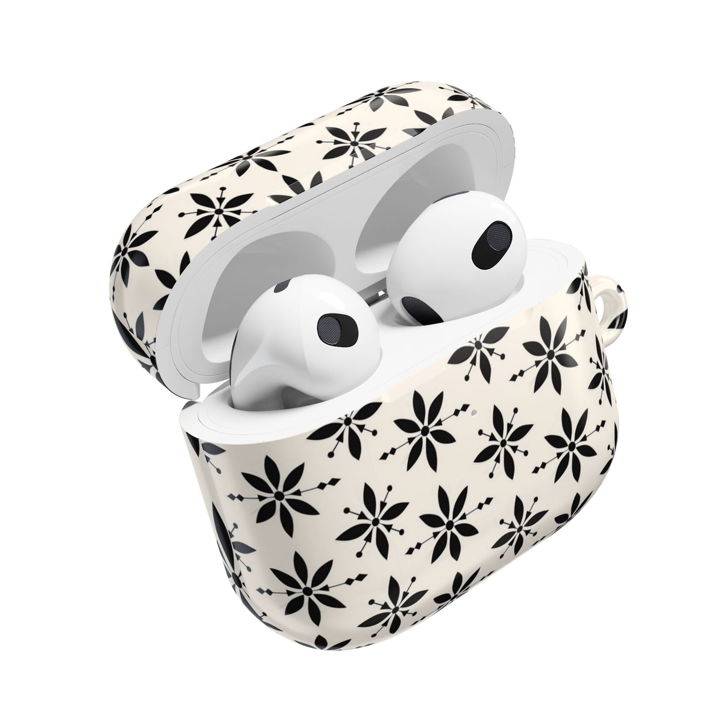 Cream & Black Design AirPod Case