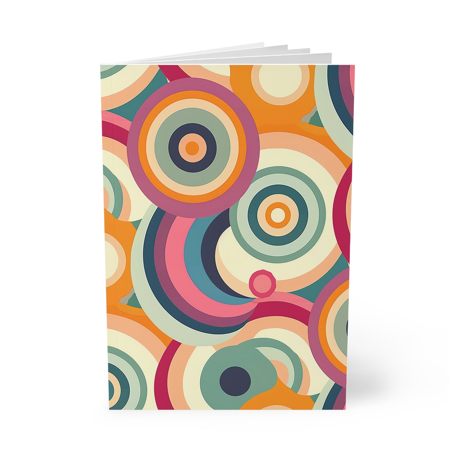 Retro Ripple Colorful Abstract Pattern Softcover Notebook A5
