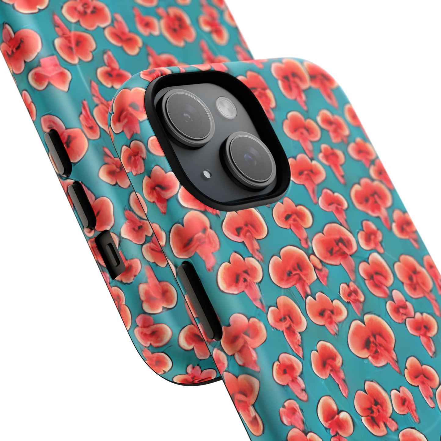 Coral & Teal Abstract Floral Tough Magnetic Case