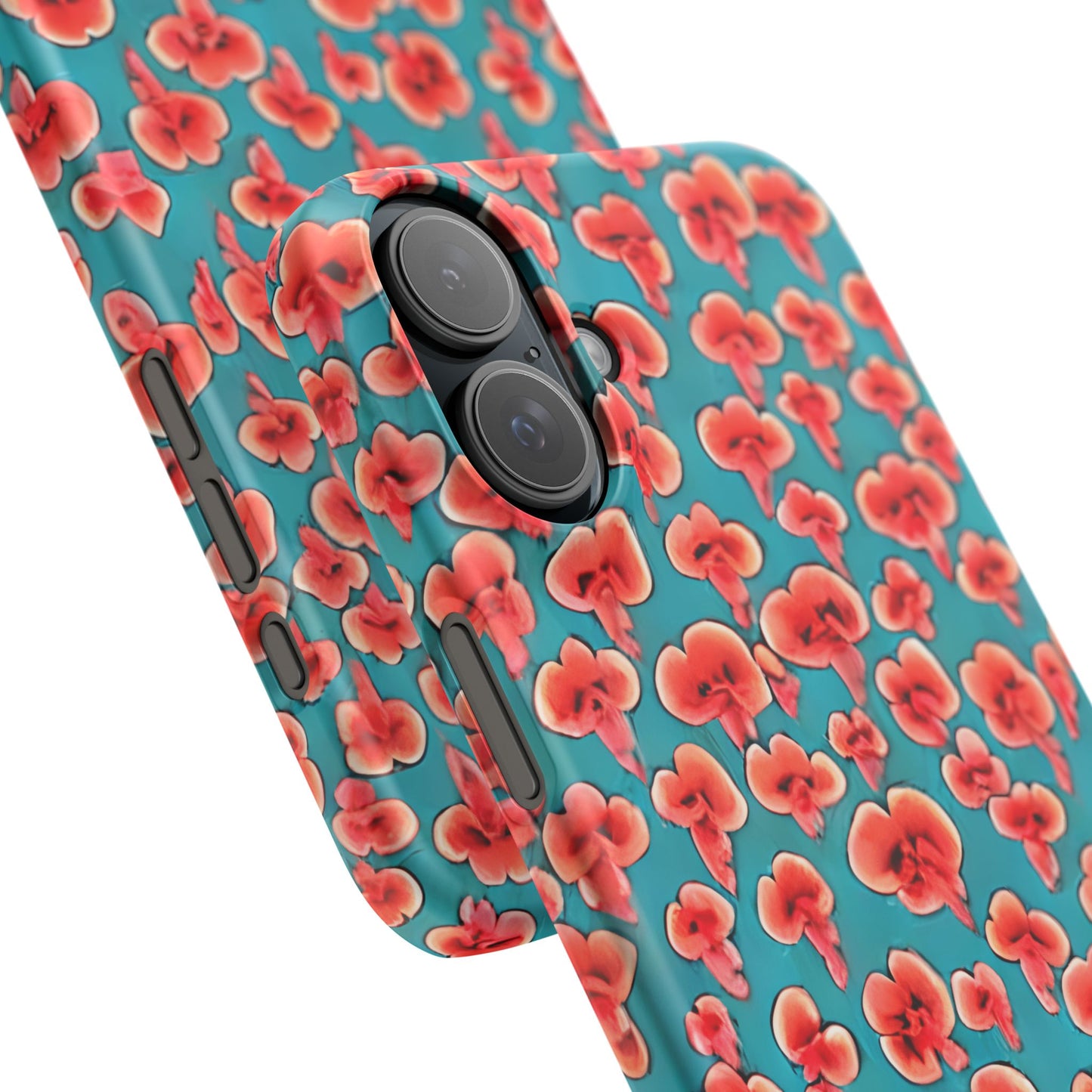 Coral & Teal Abstract Floral Snap Case