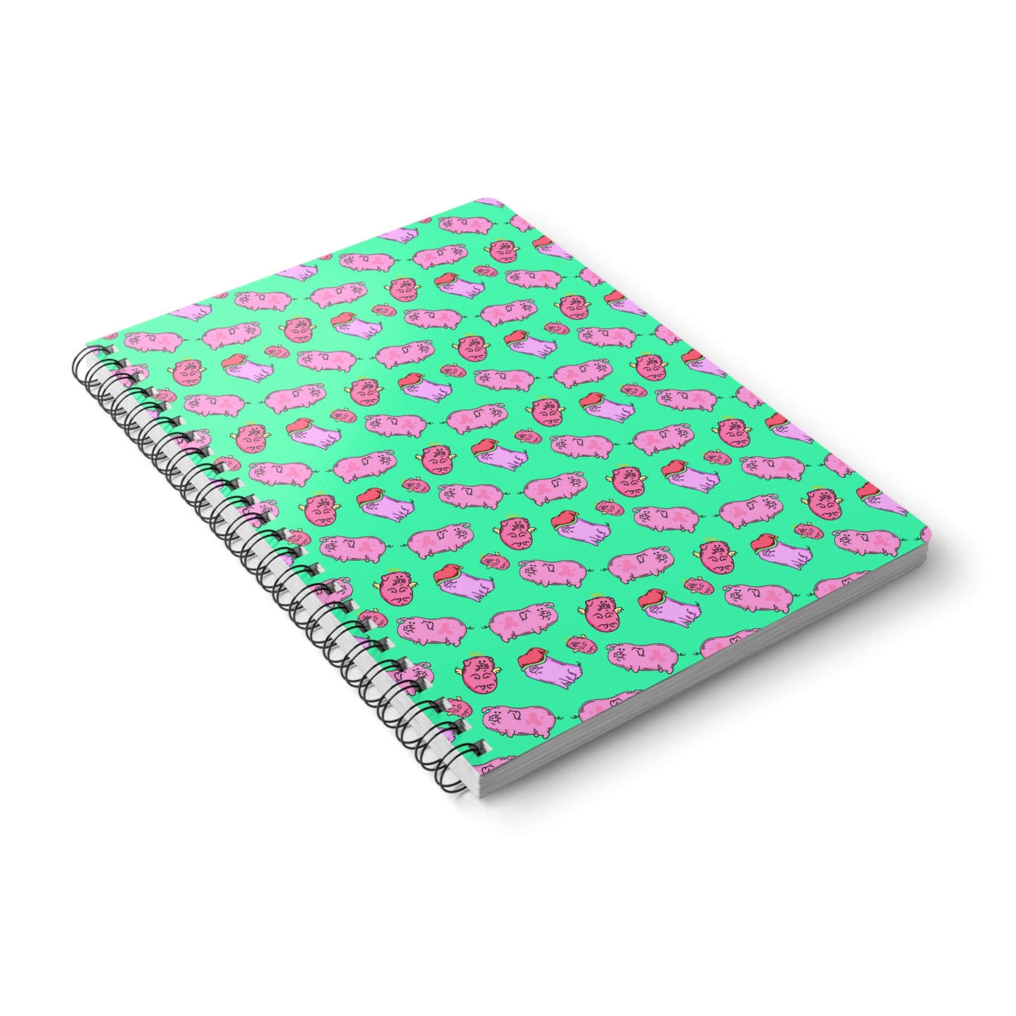 This Little Piggy Pattern Wirobound Notebook, A5
