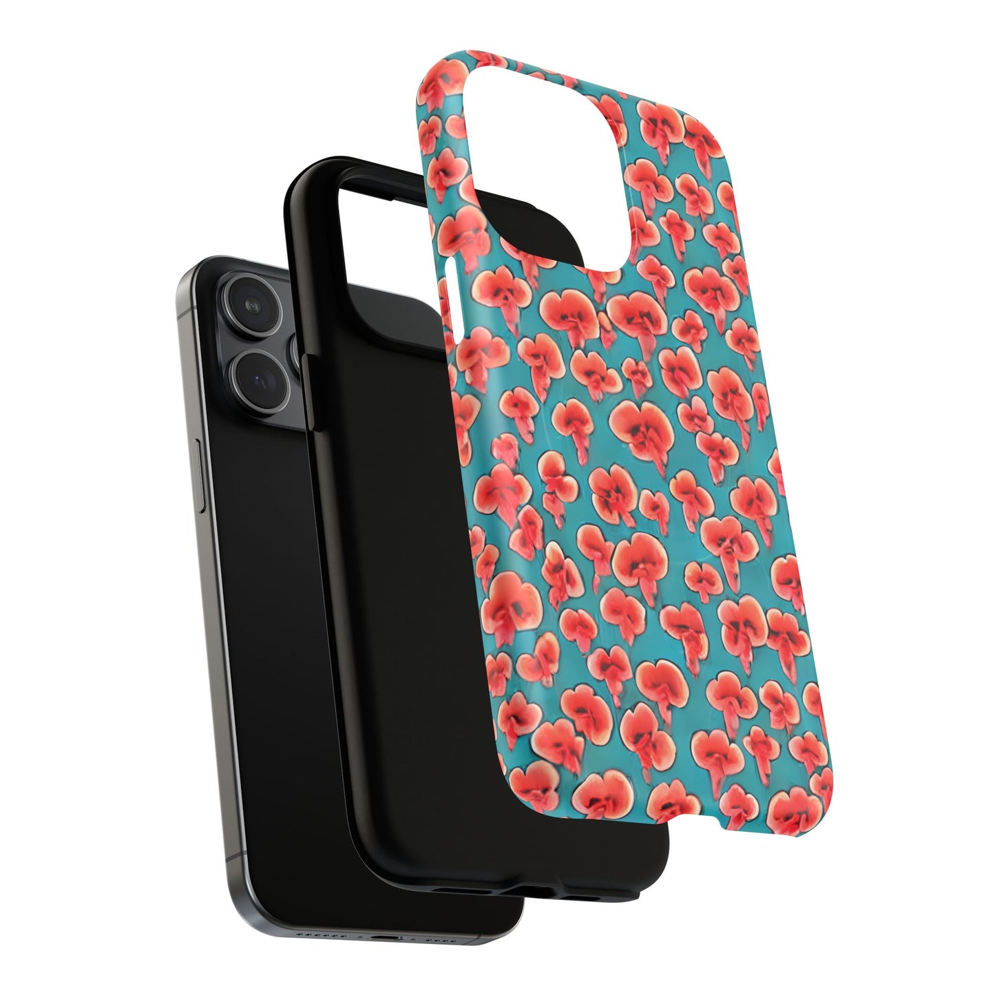 Coral & Teal Abstract Floral Tough Magnetic Case