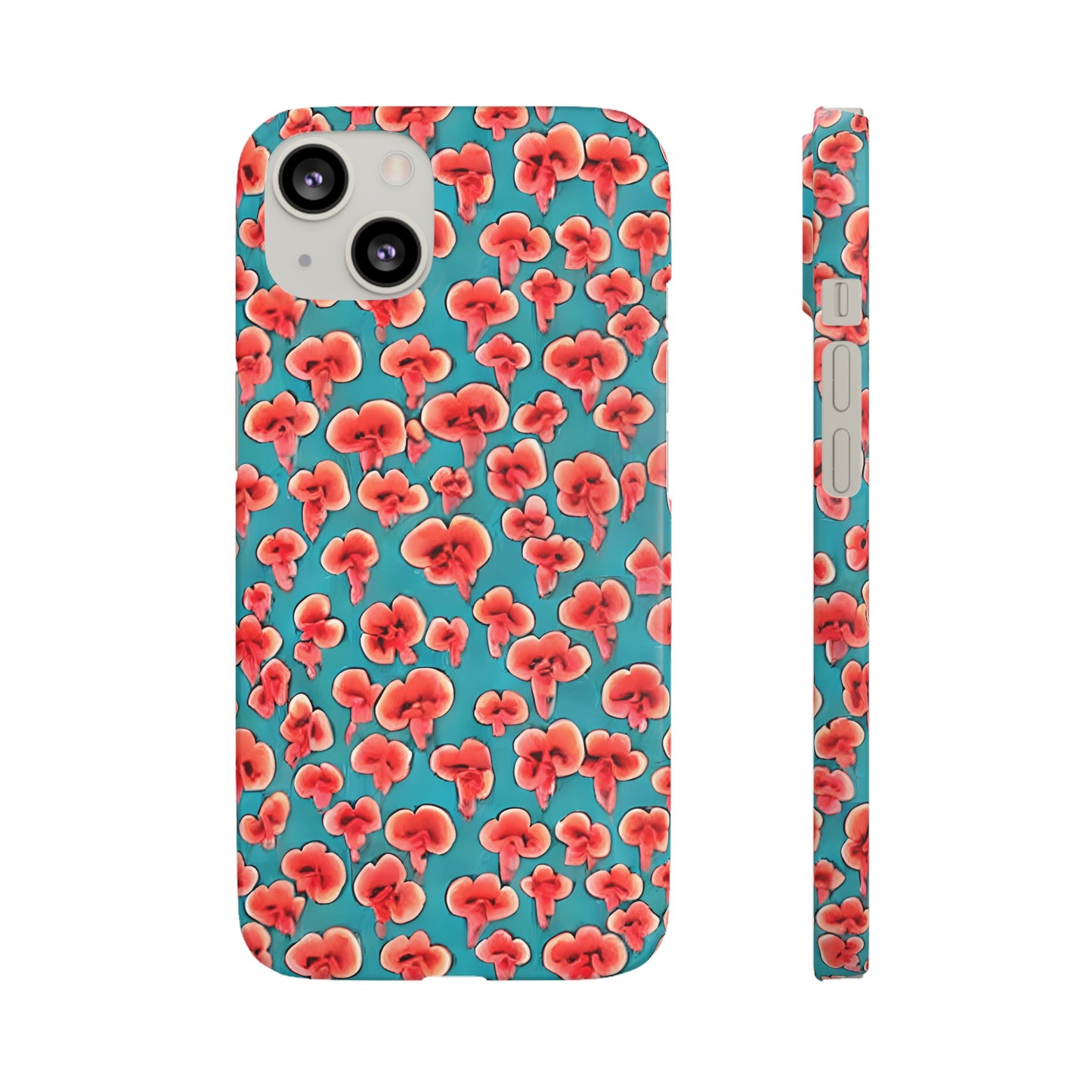 Coral & Teal Abstract Floral Snap Case