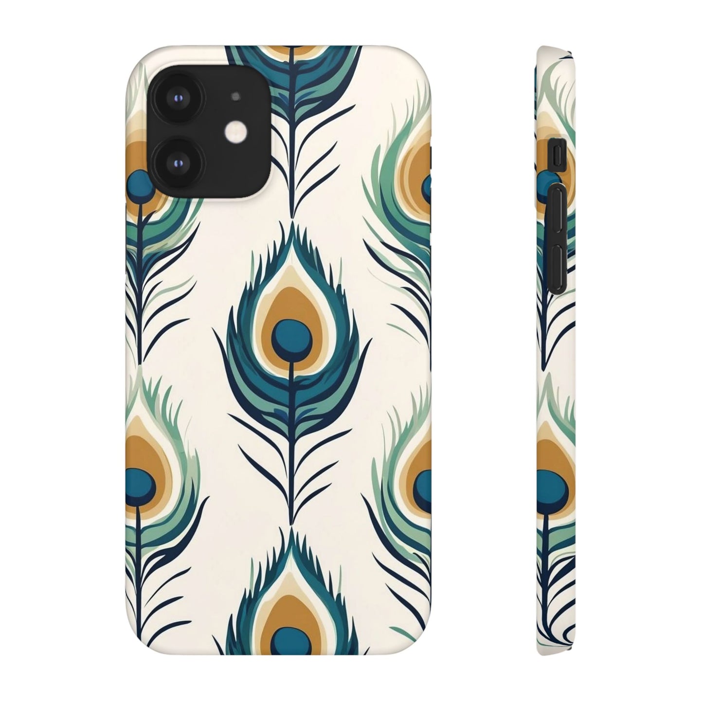 Peacock Feather Phone Snap Case