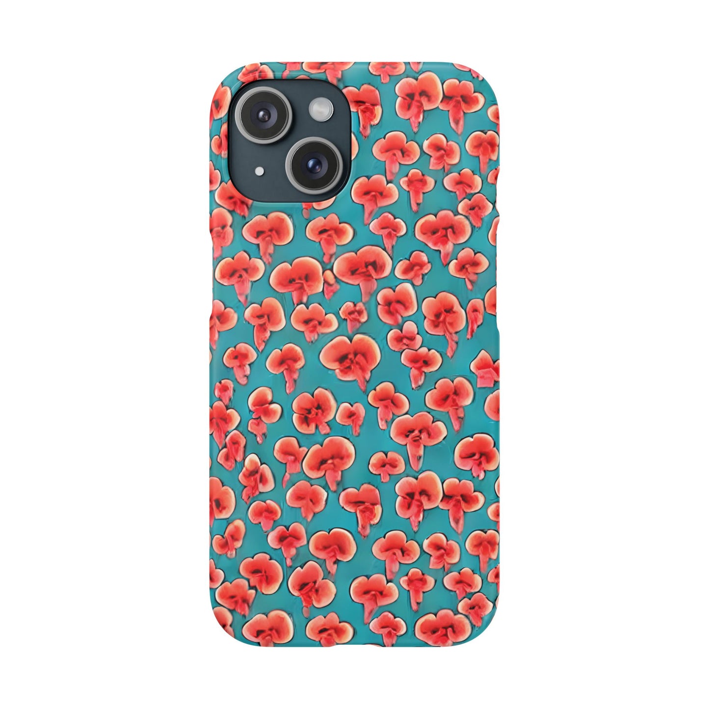 Coral & Teal Abstract Floral Snap Case
