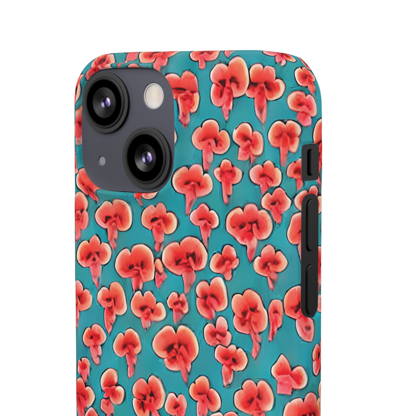 Coral & Teal Abstract Floral Snap Case