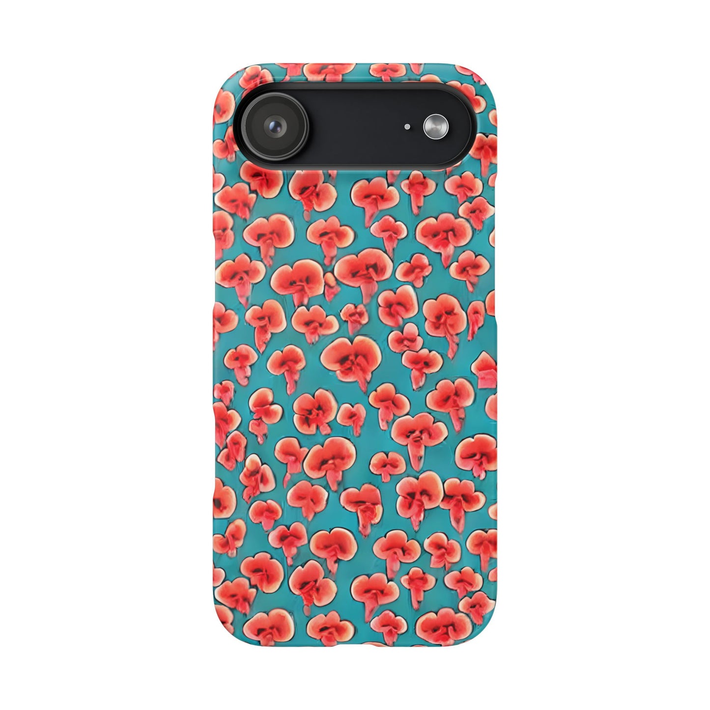 Coral & Teal Abstract Floral Snap Case