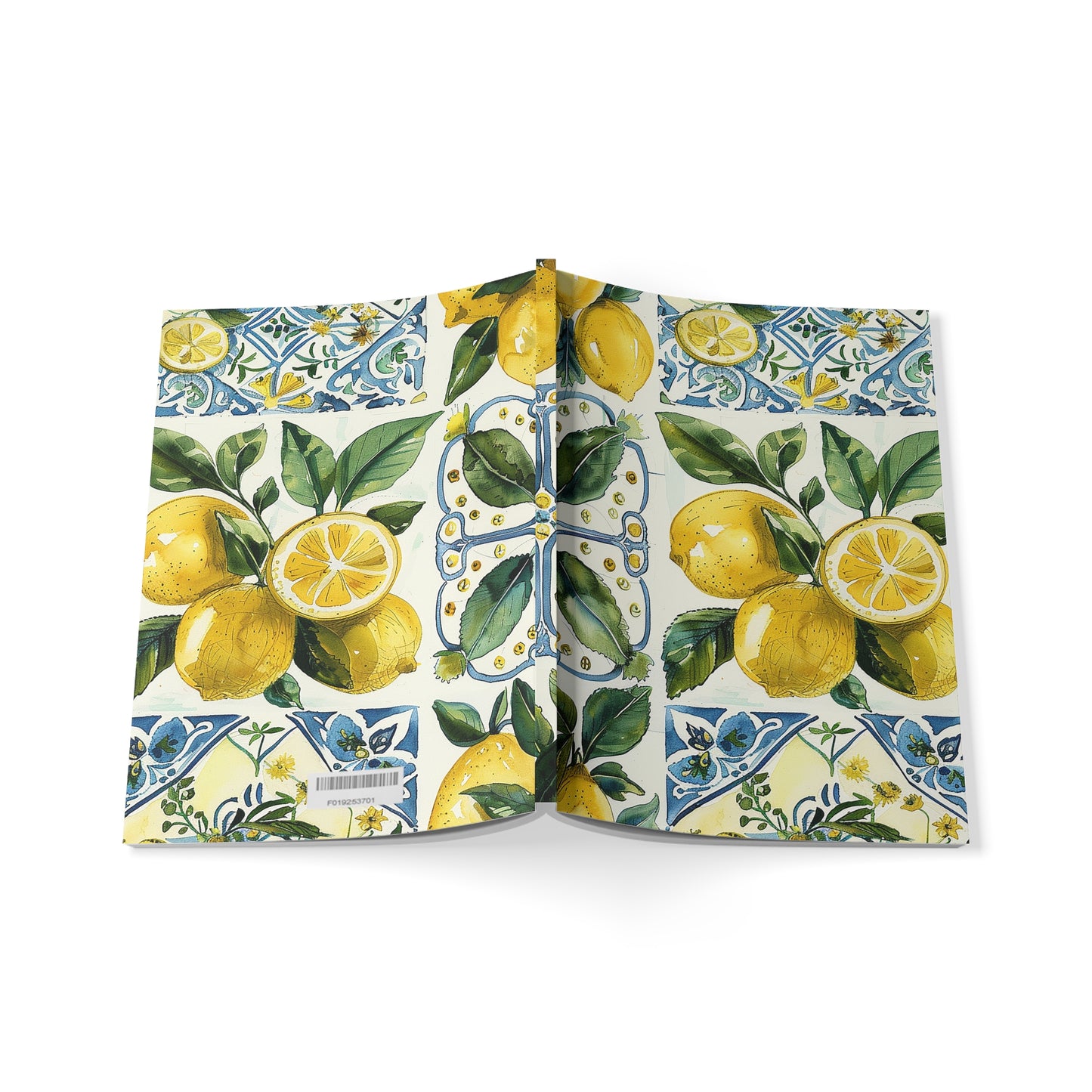 Citrus Fresco Lemon Pattern Softcover Notebook, A5