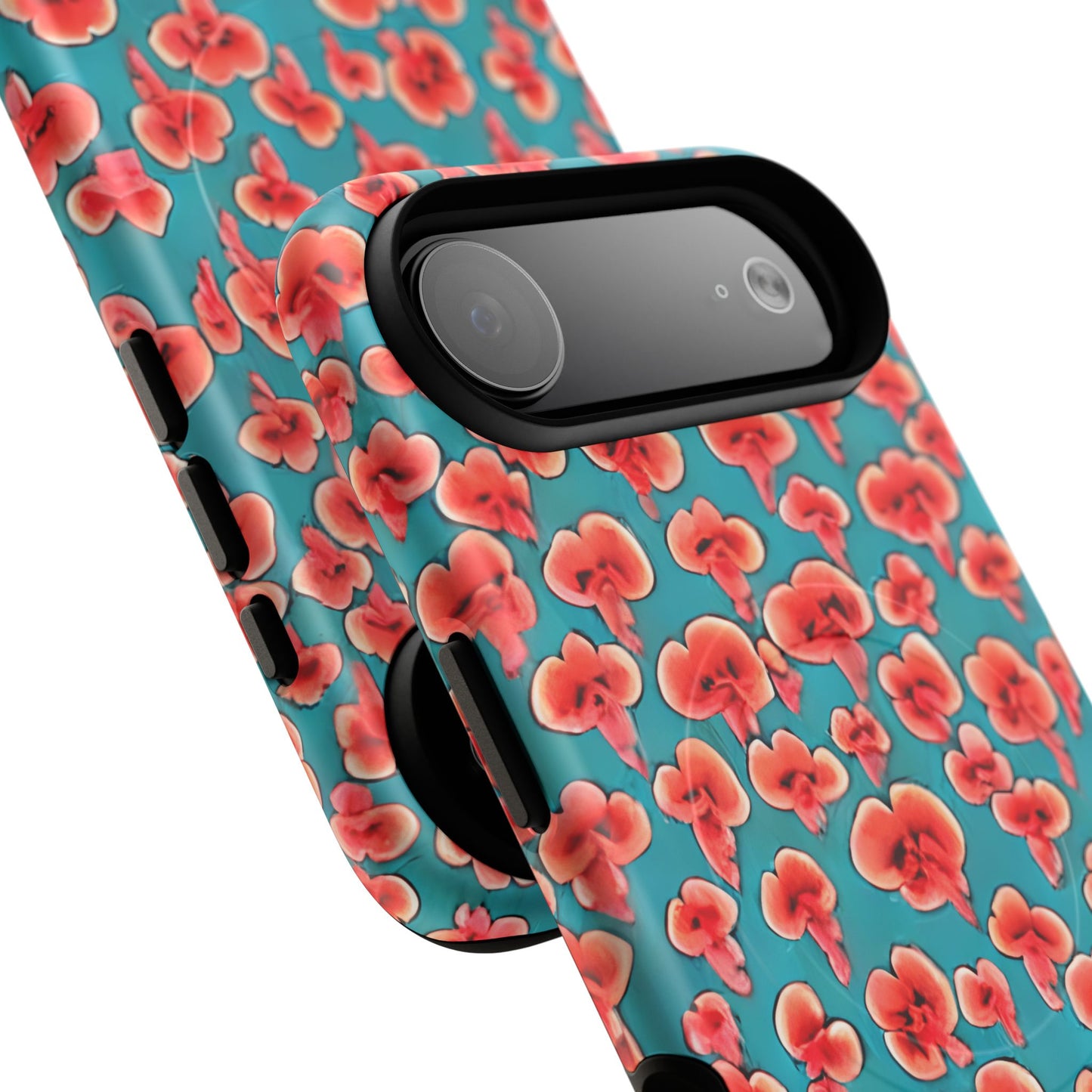Coral & Teal Abstract Floral Tough Magnetic Case