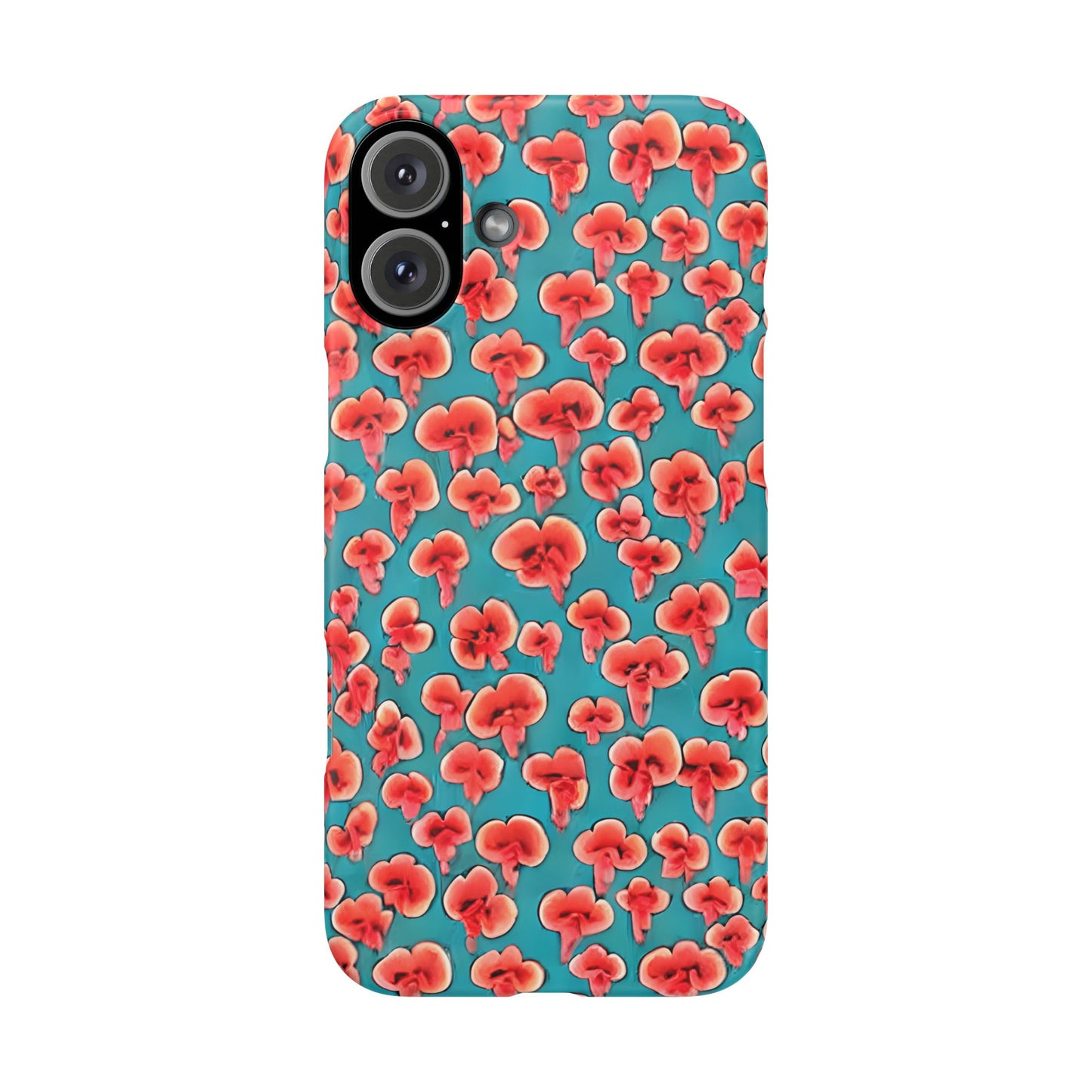 Coral & Teal Abstract Floral Snap Case
