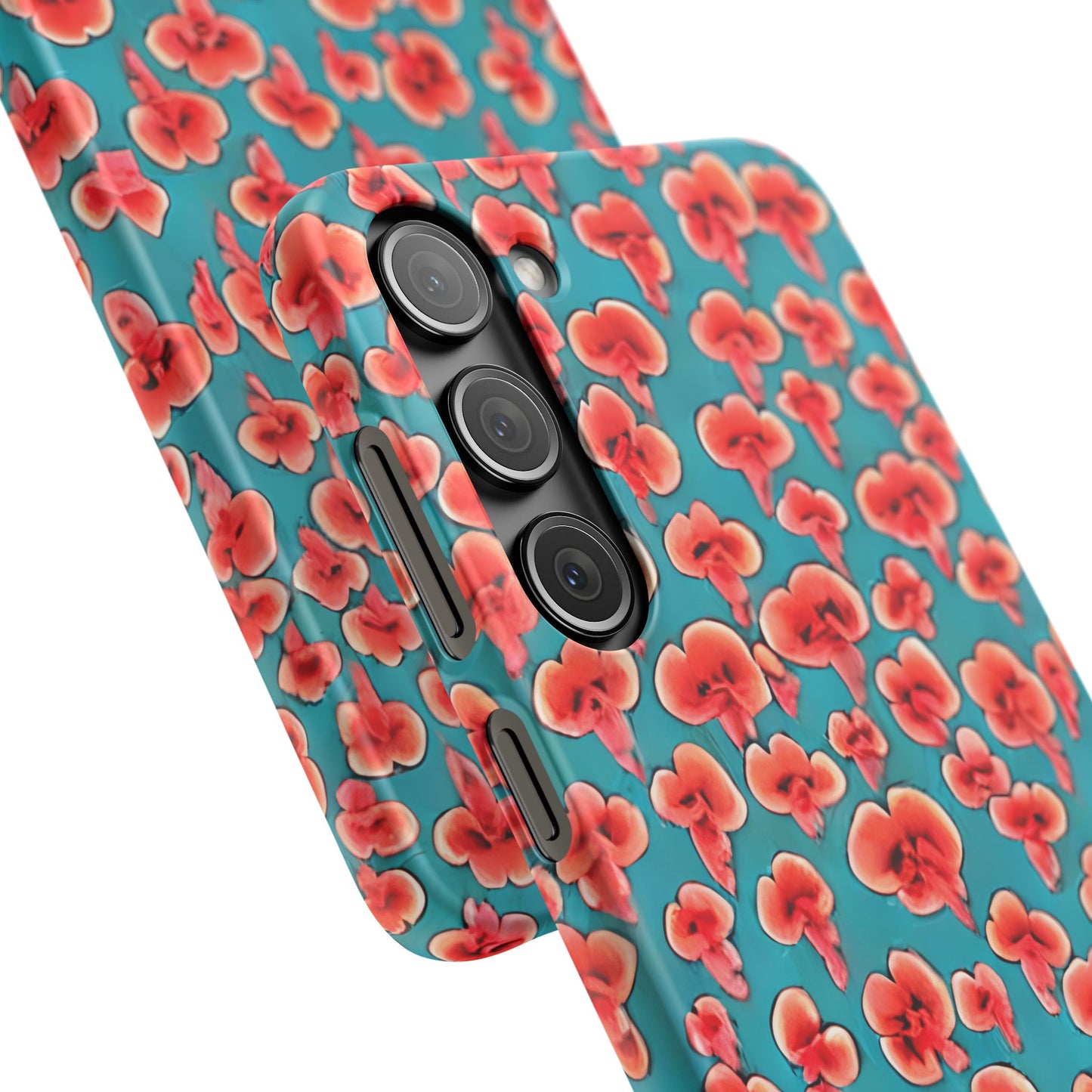 Coral & Teal Abstract Floral Snap Case