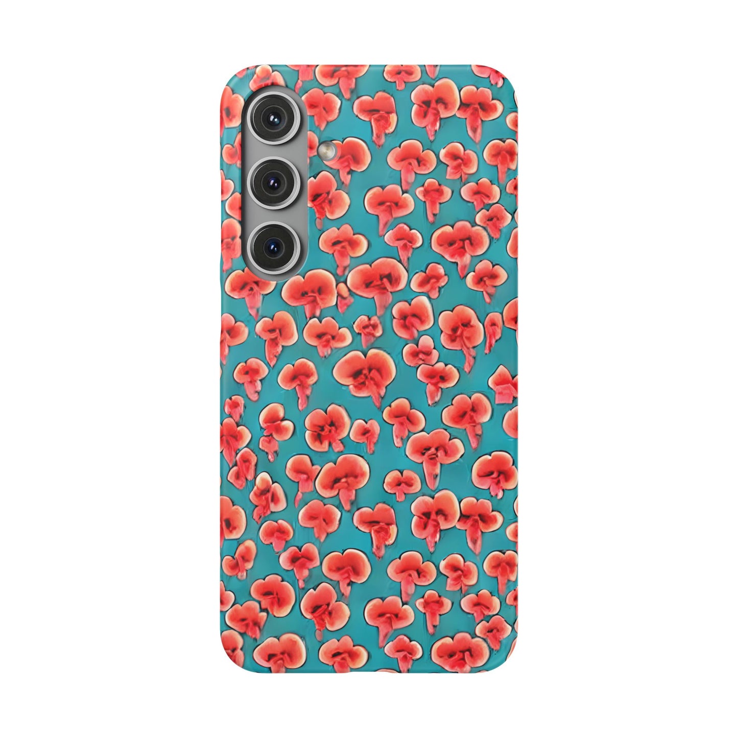 Coral & Teal Abstract Floral Snap Case