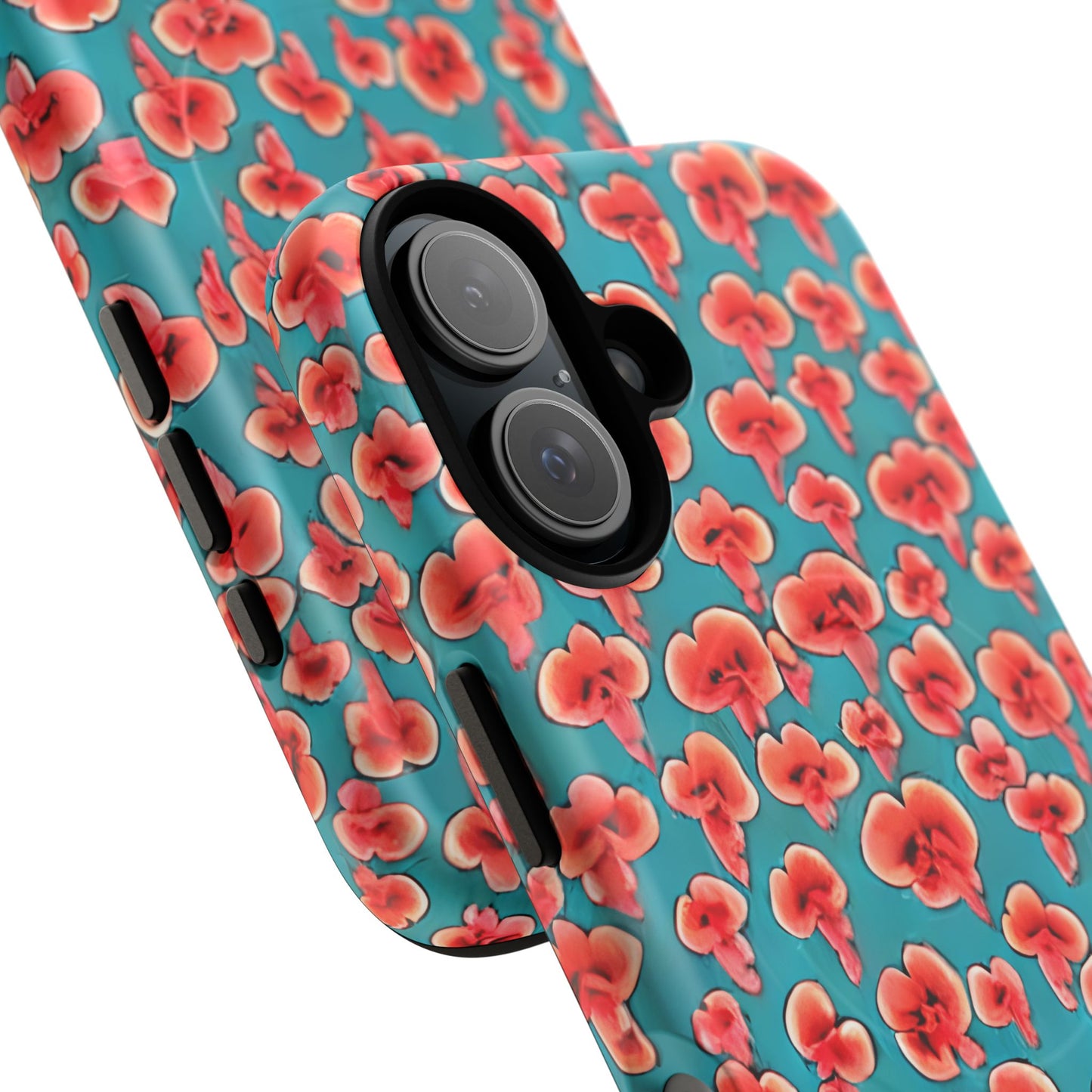 Coral & Teal Abstract Floral Tough Magnetic Case