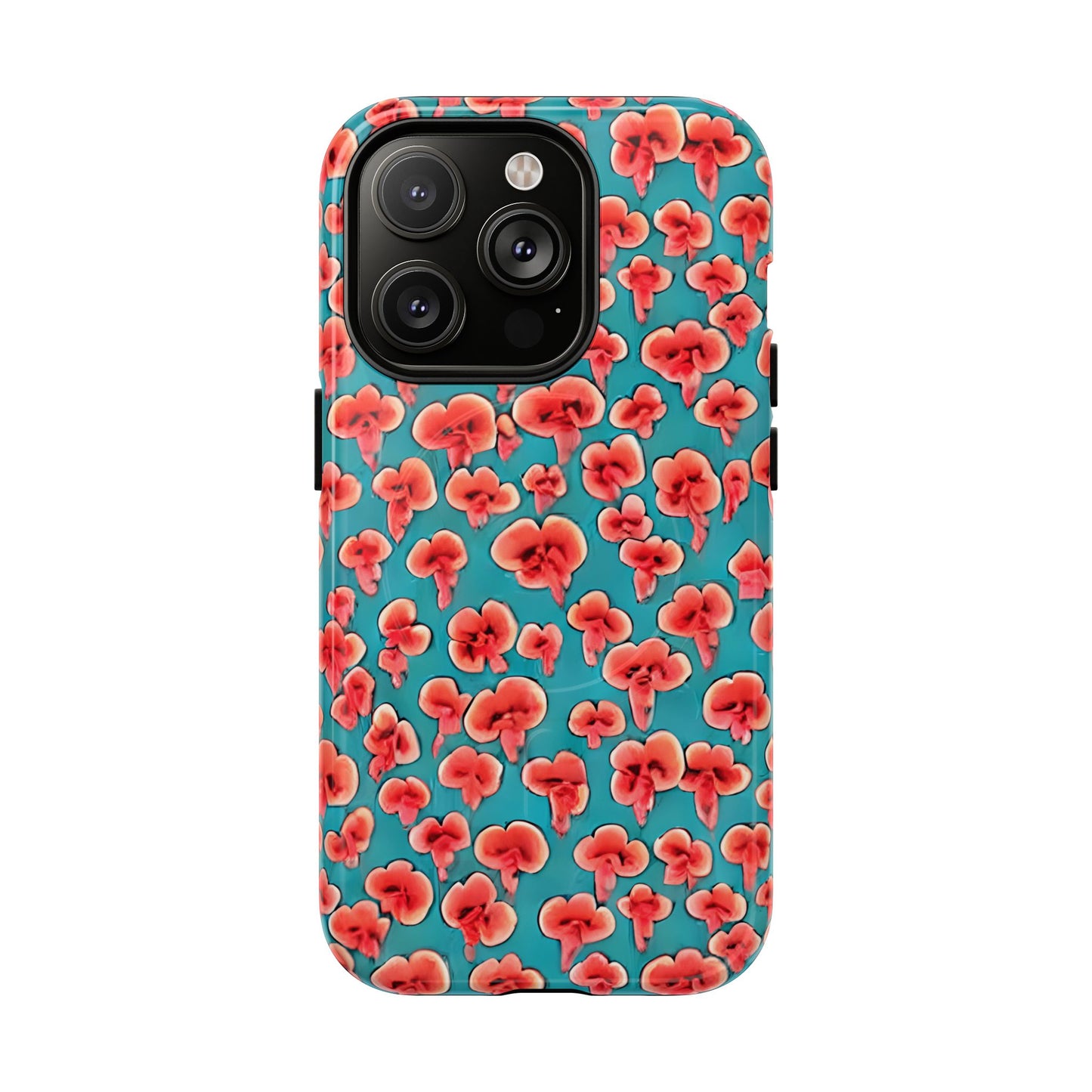 Coral & Teal Abstract Floral Tough Magnetic Case