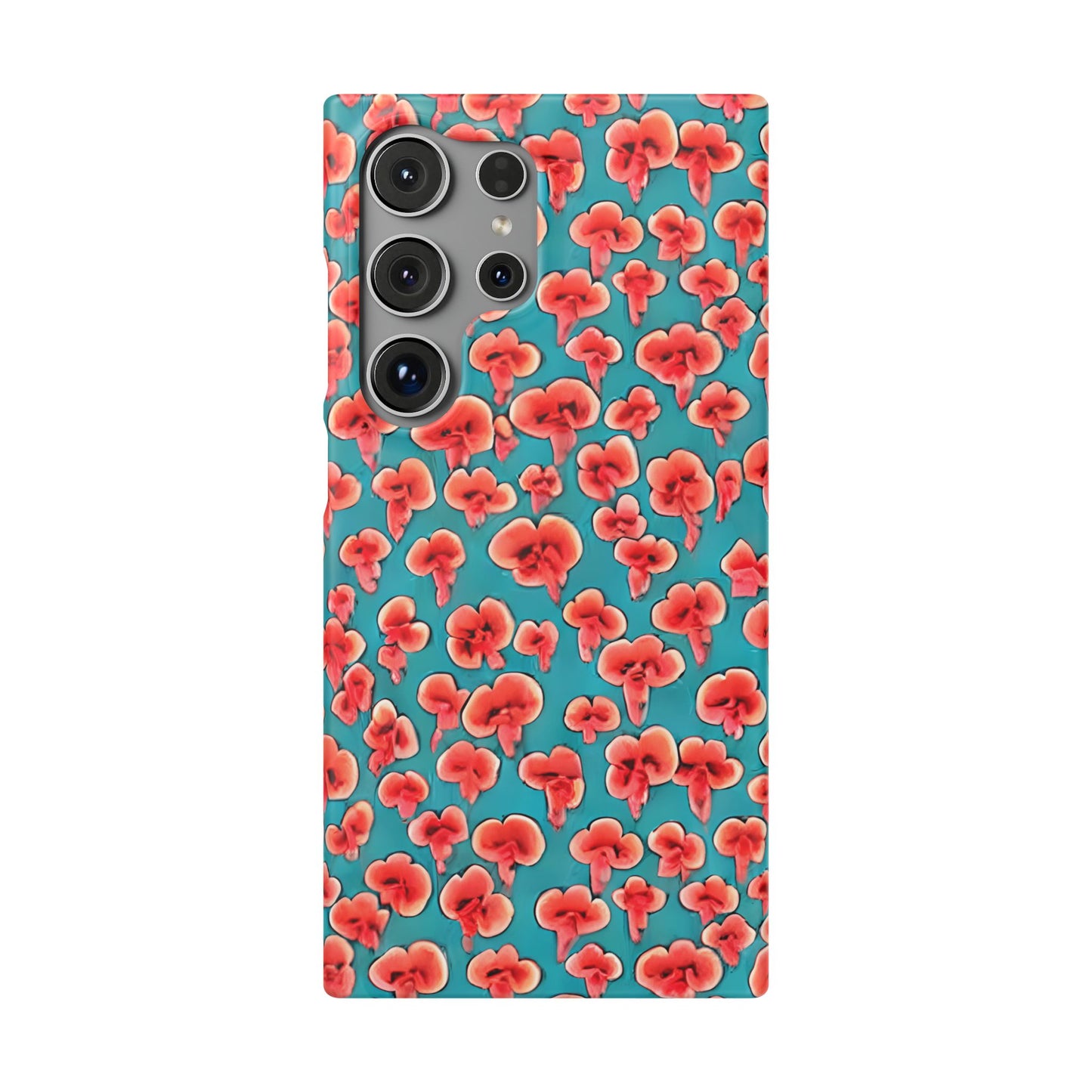 Coral & Teal Abstract Floral Snap Case
