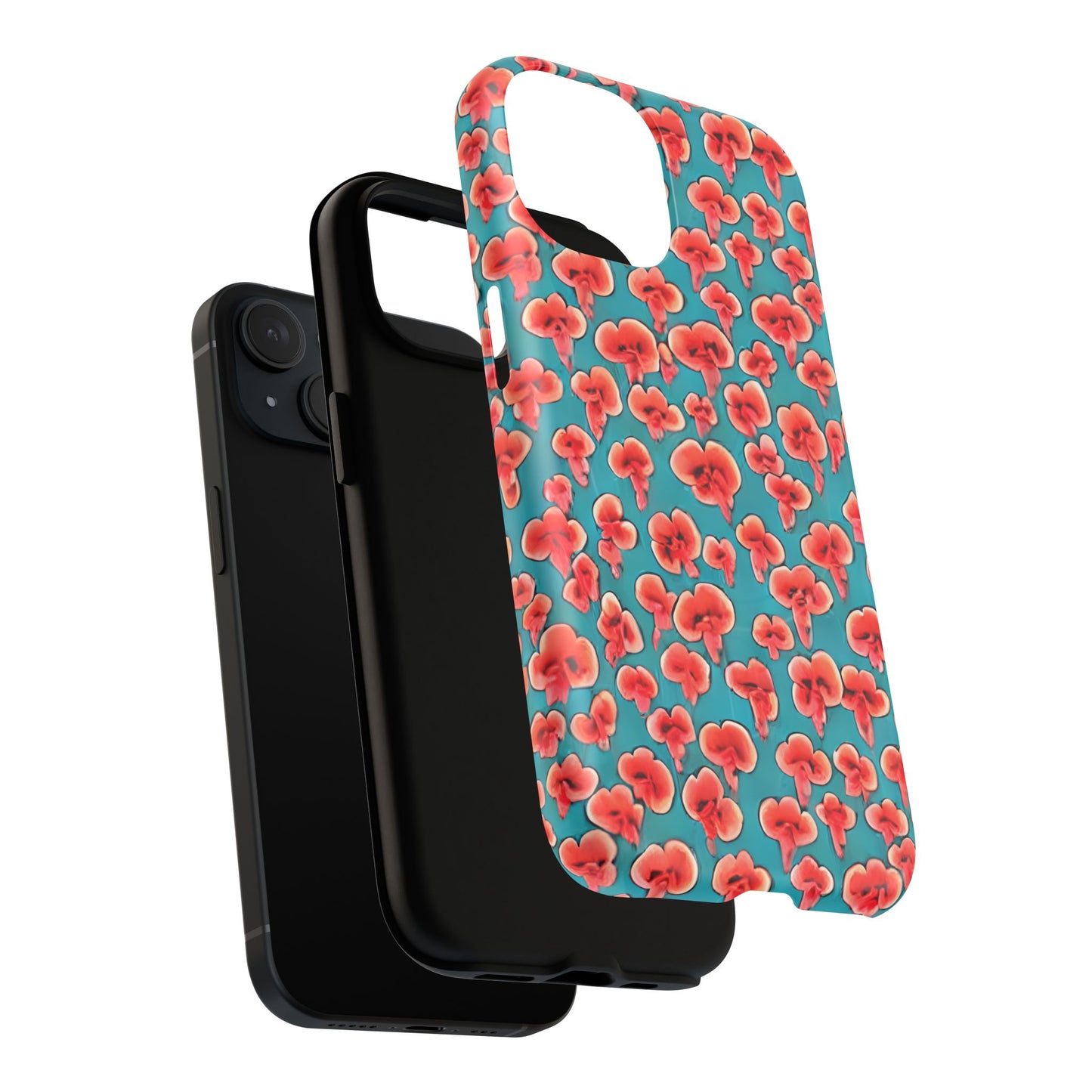 Coral & Teal Abstract Floral Tough Magnetic Case