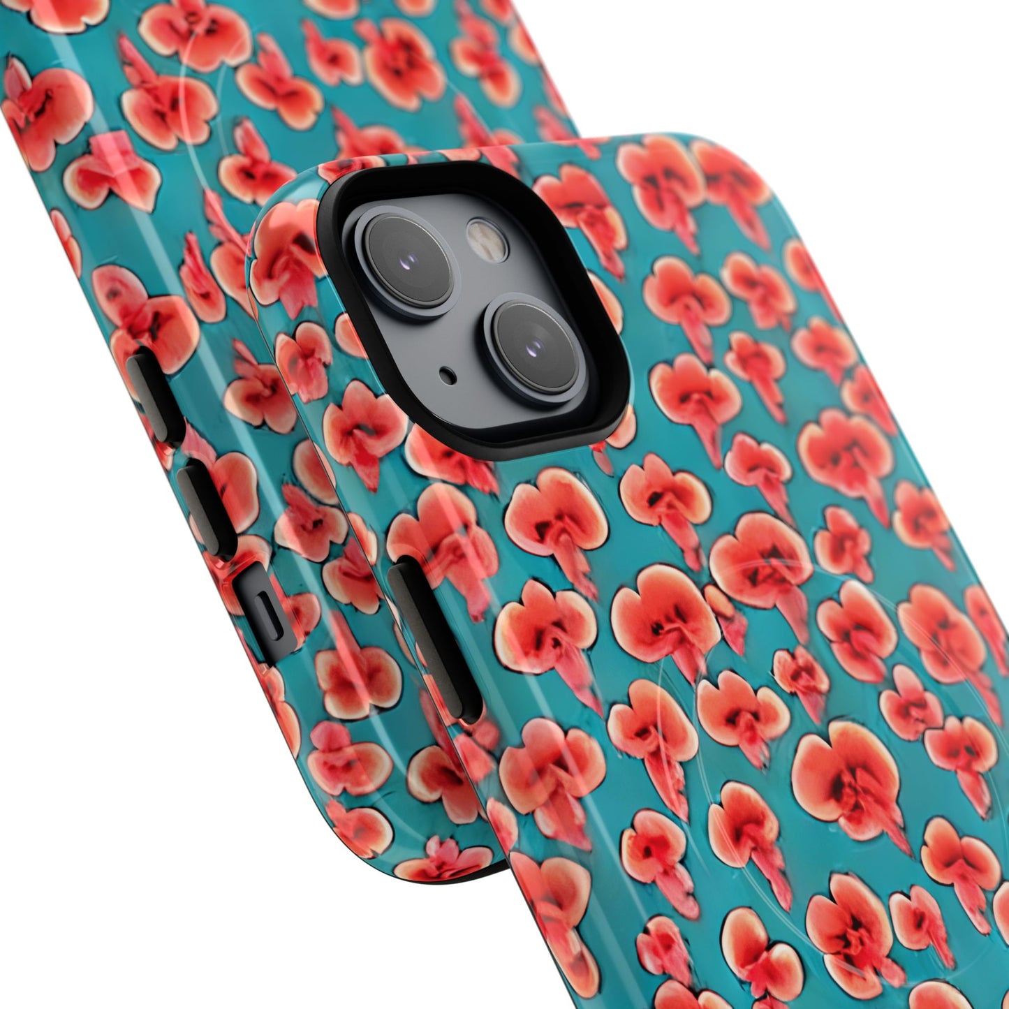 Coral & Teal Abstract Floral Tough Magnetic Case