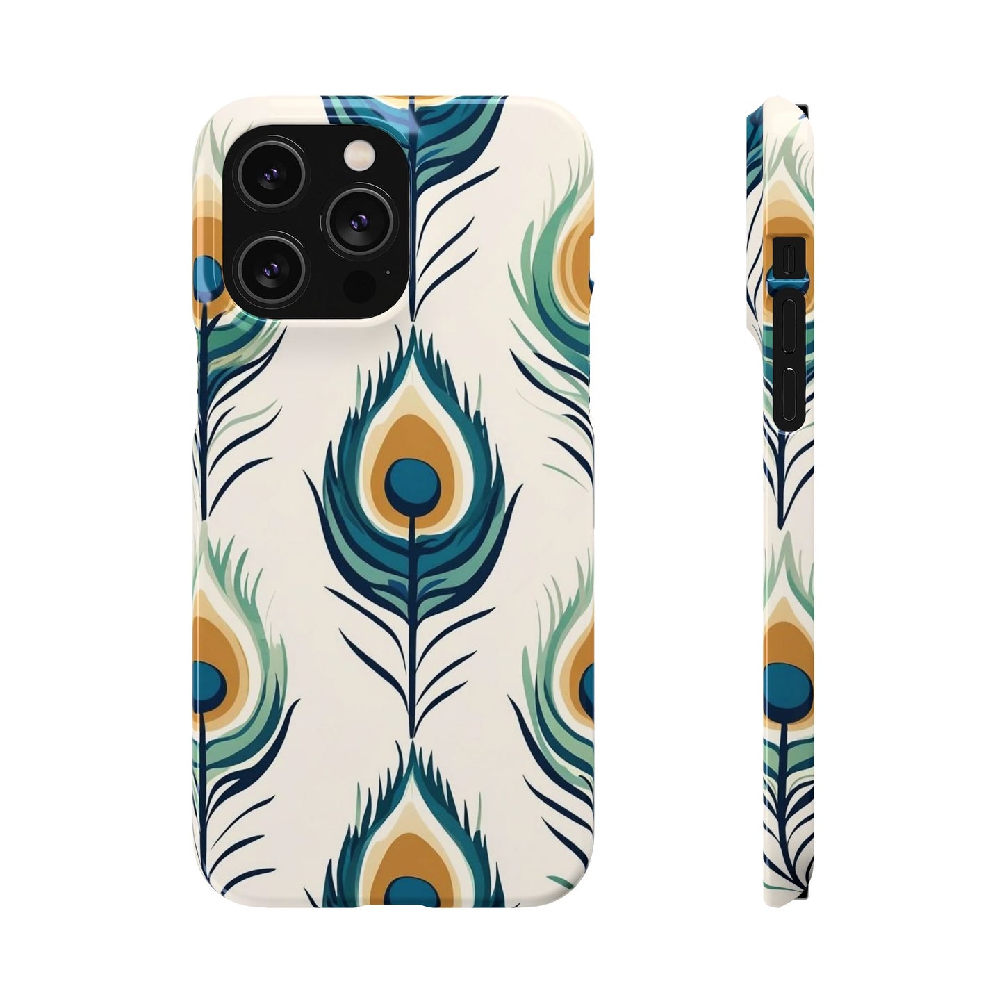 Peacock Feather Phone Snap Case