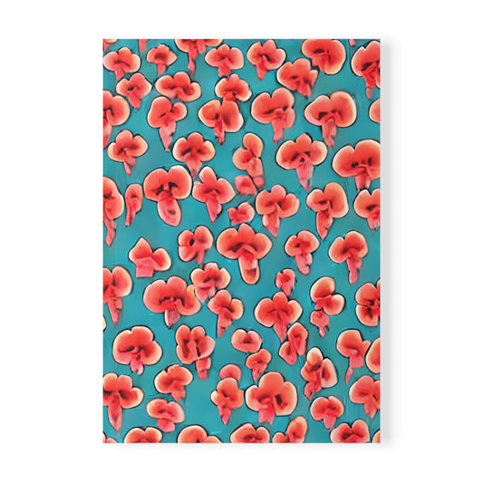 Coral & Teal Abstract Floral A5 Notebook