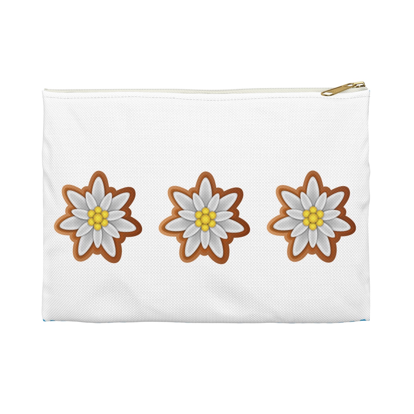 Edelweiss Flowers Accessory Pouch | Bavarian Diamond Pattern