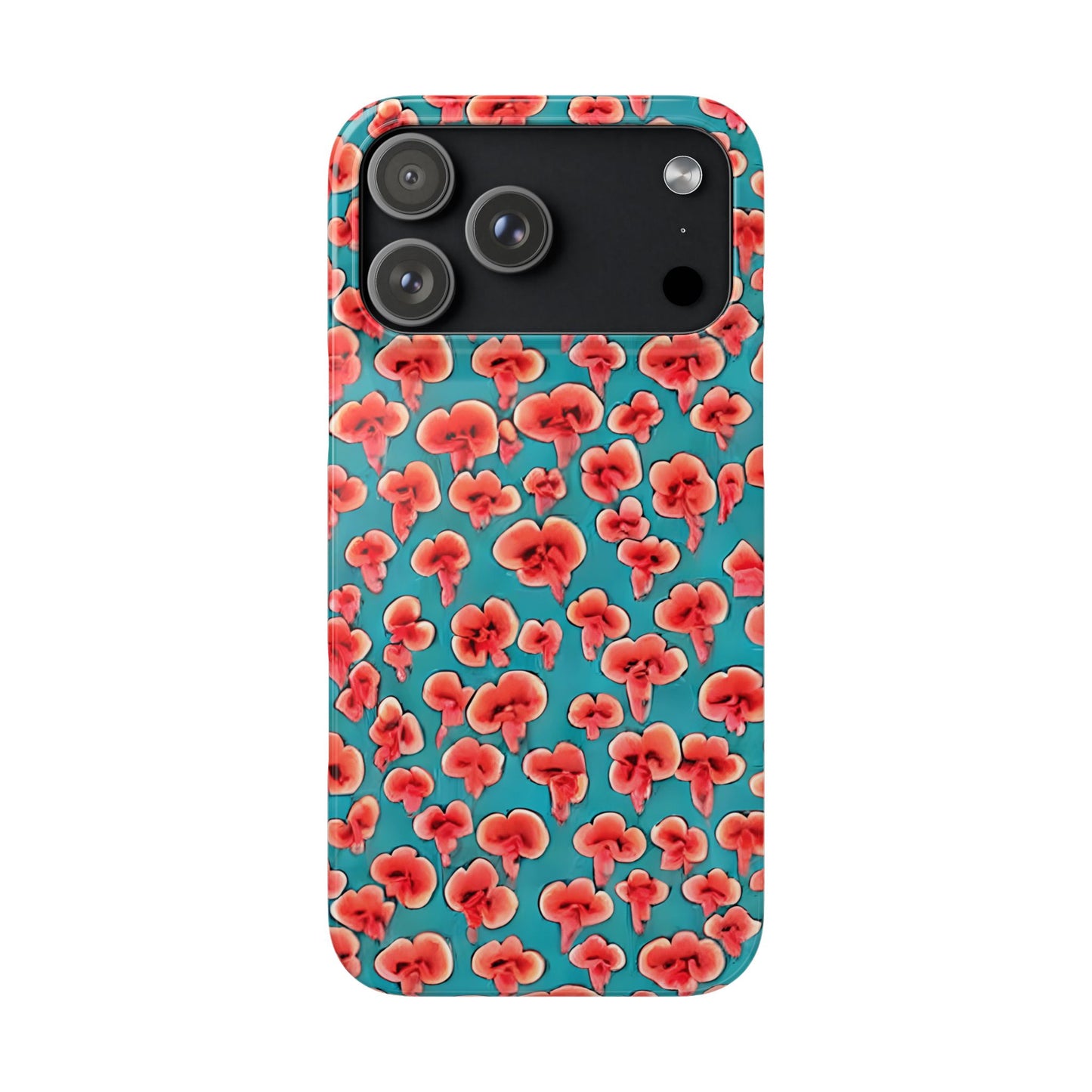 Coral & Teal Abstract Floral Snap Case