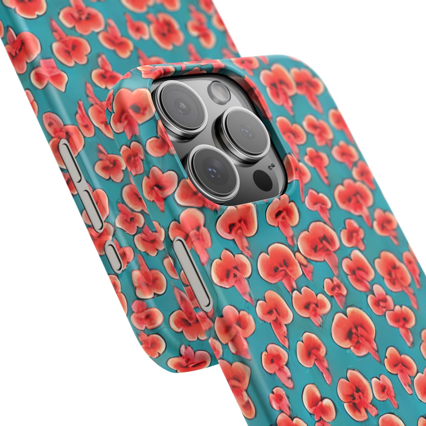 Coral & Teal Abstract Floral Snap Case