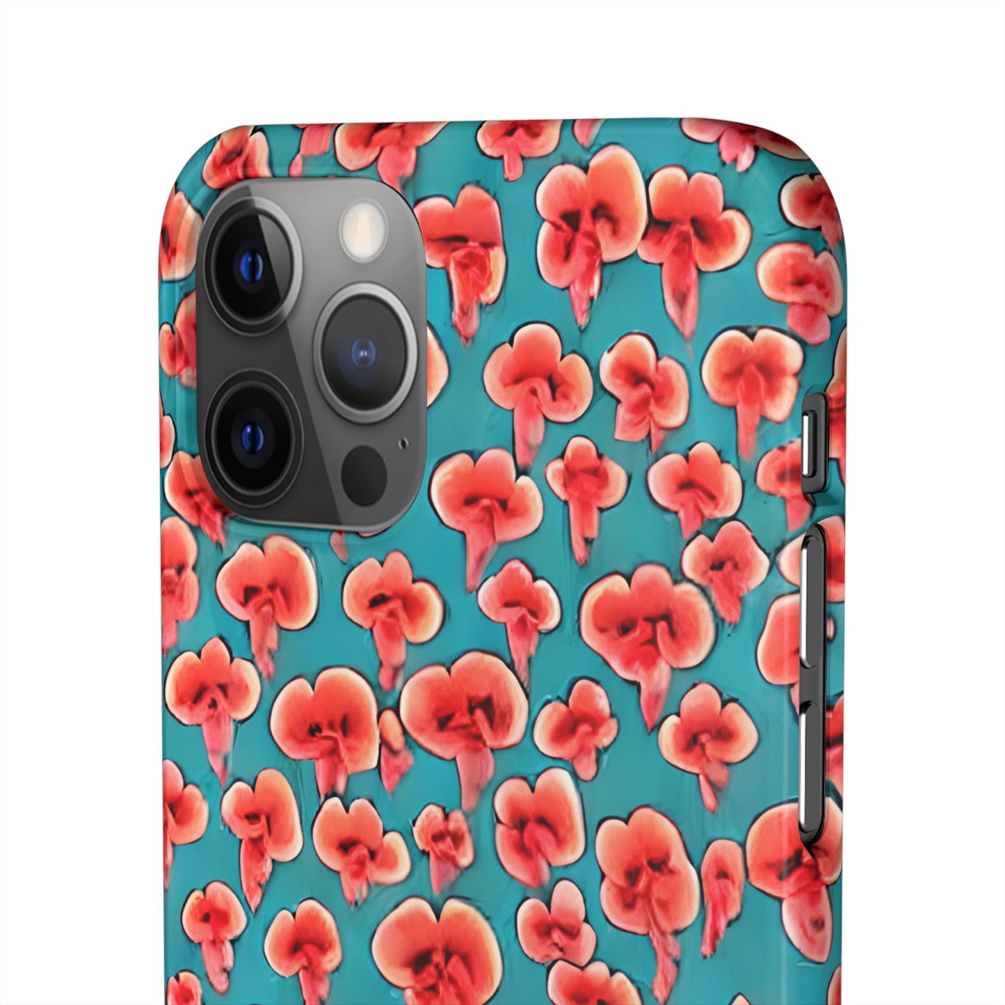 Coral & Teal Abstract Floral Snap Case